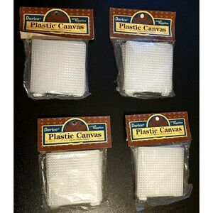4 BAGS Darice 40 PCS total Plastic Canvas Shapes Squares 3" x  3" Clear #33018